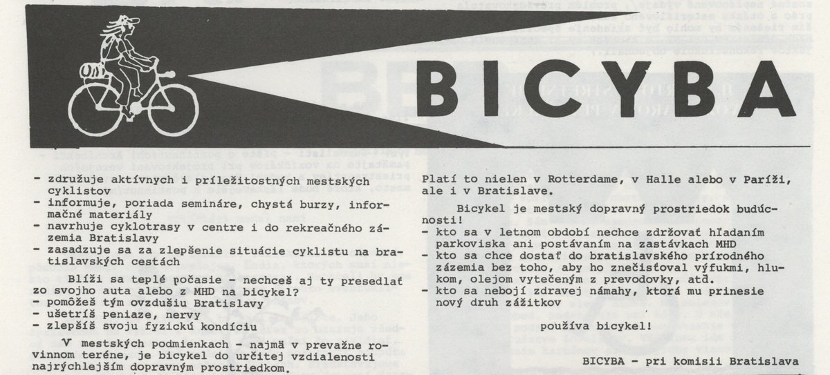 Bicyba - manifest. 1989. Ochranca prírody